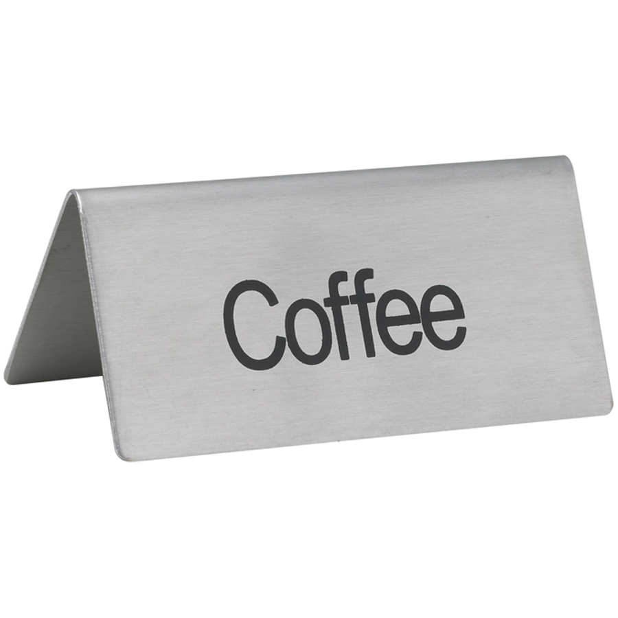 TABLETOP TENT SIGN CARD - COFFEE - SS 3X1.5X1.25 - EA