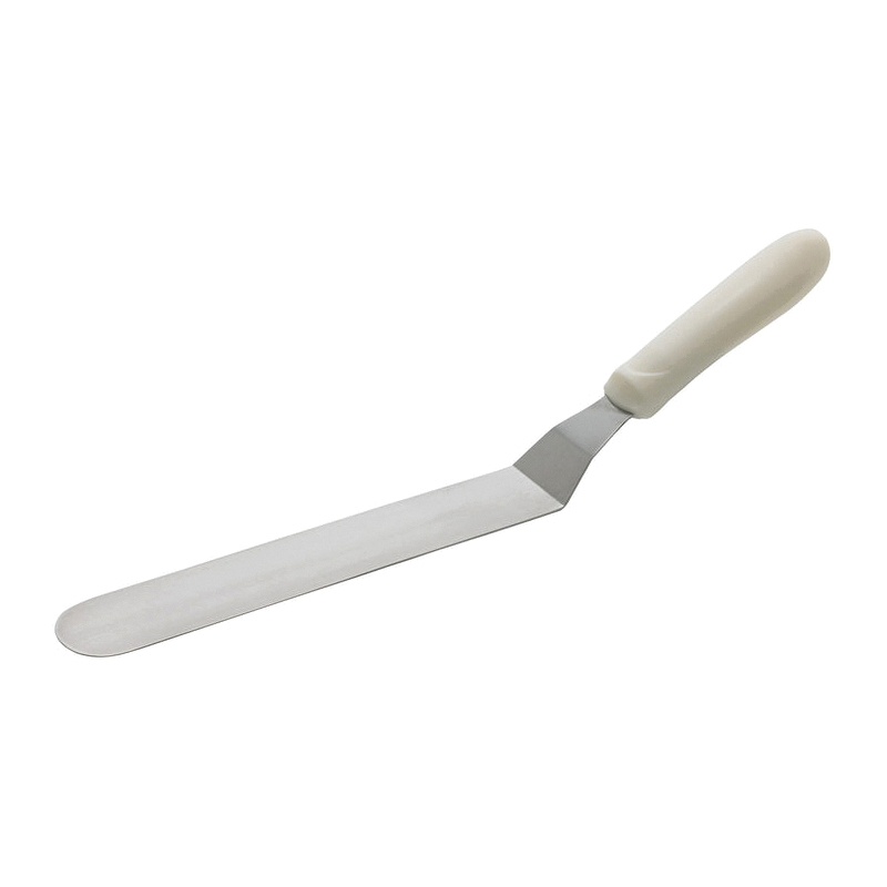TWPO-9 OFFSET SPATULA 8.5X1.5 SS WHITE HANDLE - EA
