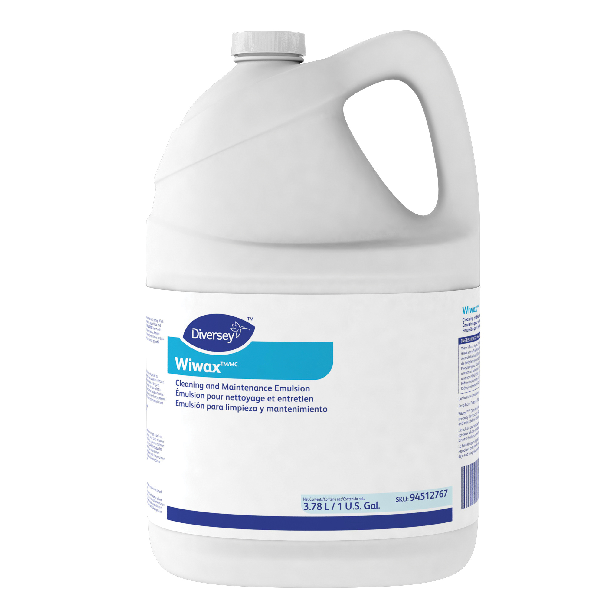 94512767 WIWAX FLOOR CLEANER 4/1GAL F/RUBBER SURFACE