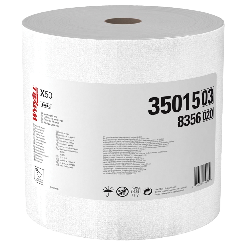 35015 X50 JUMBO ROLL WIPERSWYPALL 1100' WHT