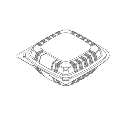 HCP802 8" PET SHALLOW Clear HINGCONT 200/CS