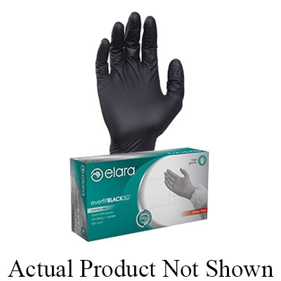 XL BLACK NITRILE GLOVES 10/100 EVERFITBLACK3G FNE304BK PF